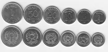 1 Komplekts 6 Gab Brazīlija Monētas Veco Oriģinālu Monētu Kolekcionējamus Izdevums Nekustamā Reti Piemiņas Izlases Gads