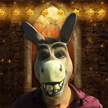 Smieklīgi Pieaugušo Rāpojošs Smieklīgi Donkey Zirga Galvas Maska, Lateksa Halovīni Dzīvnieku Cosplay Zoo Aksesuārus Puse Festivāls, Kostīmu Ball Maska