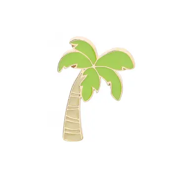 1 GAB Cute Karikatūra Piespraudes Palmu Koku Zaļās Krāsas Augu Emaljas Lapu Žetons Atloks Pin Sievietēm, Dāvanas, Romantiskas Rotaslietas, Aksesuāri