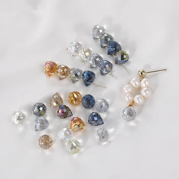 100pcs/daudz ģeometrija Ūdens pilienu formas krāsu stikla pērles diy rotaslietas auskari/rokassprādzes piekariņi piederumu