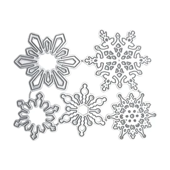5 Gabali/Set Sniegpārsliņas Griešanas Mirst Ziemas Snowflakes ar Spiešanu Trafareti Ziemassvētku Eve Puse Karšu Pieņemšanas Piederumi G99A