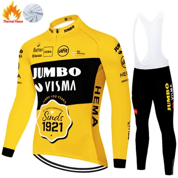 2022 JUMBO VISMA Ziemas Siltuma Vilnas velosipēdu apģērbu ropa ciclismo hombre riteņbraukšana Велосипеды jersey mtb maillot manga larga