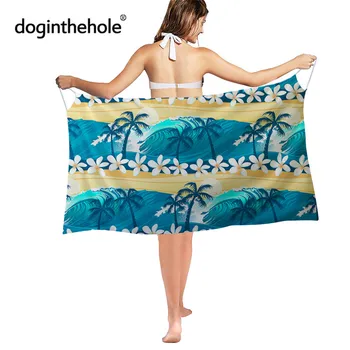 Doginthehole Vasaras Modes Sieviešu Sarong, Peldkostīmu slēpt Havaju Palmu Modelis Peldvietu Bikini Uzvalks Pareo Šalle Teen Meitenēm