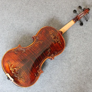 Roku Cirsts Baroka Vijoli 4/4 TOP Egļu Atpakaļ Liesmoja Kļavu Vintage Stradivarius Vijole 4/4 PRO Koncerts Vijolei Spēlētāji W/Gadījumā