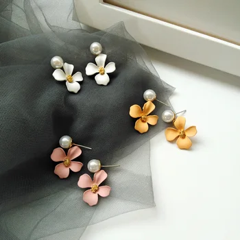 Rozā Ziedi Imitētu-pērles, kas Nav Sadursta Auskari Gudrs Multi Skaistu Klipu Auskari Nav Caurumu