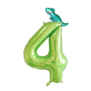 40inch Zaļā Skaitu Balonu, Folija Baloni Dinozauru Dzimšanas dienas svinības Motīvu Rotājumi 1. Pirmās Dzimšanas Zēns Puses Piegādes Globos