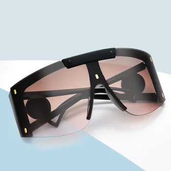 LAMOFUR modes zīmola dizaina lielgabarīta luksusa saulesbrilles sieviešu pusi-rāmis one-gabals, optiku, saules brilles vīriešiem UV400 2088