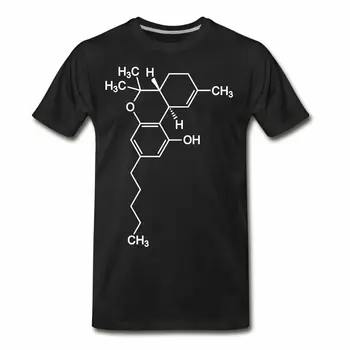 Tetrahidrokanabinola THC Molekulas Ķīmija Vīriešu Premium T-Krekls