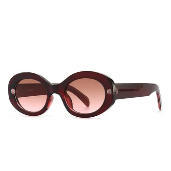 Ovālas Vintage, Saulesbrilles Sievietēm, Vīriešiem Retro Brilles Luksusa Zīmolu, Dizaineru, Saules Brilles Framless Toņos Klasiskās Brilles UV400