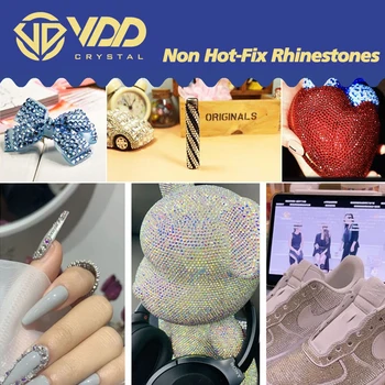 VDD SS4-SS30 Gaismas Rožu AB Stikla Rhinestones Kristāla Mirdzums Dimanta Strass Akmeņi DIY Rotājumi 3D Nail Art Amatniecības Piederumi