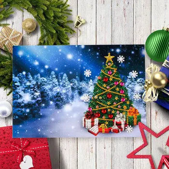 Ir 2021. Jaunu Speciālās Formas Dimanta Krāsošana Apsveikuma kartiņu 5D DIY Dimanta Izšuvumi Ziemassvētku Kartes, Pastkartes Ziemassvētku Dāvanu Dzimšanas dienā