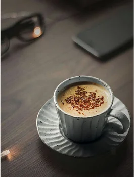 LUWU Keramikas kafijas tasi komplekts Ceļojumu Tasi latte Piena Tējas Krūze Vintage Tējas Tase Puses Valentīna Dienā Gadadienas Dāvanu