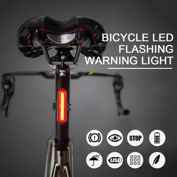 120Lumens Velosipēda Aizmugurējās Gaismas Ūdensizturīgs MTB Road Bike Astes Gaismas USB Uzlādējams ar Velosipēdu LED Taillight, kas Mirgo Par Velosipēdu