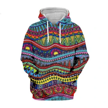 Pavasarī Un Rudenī Hipiju Mandala Trippy Anotācija Psychedelic 3D Hoodies/sporta krekls Harajuku Ziemas Rudenī garām Piedurknēm Streetwear