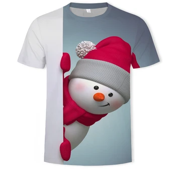 Rudenī un ziemā Jauno Vīriešu T-krekls Zīmola Dizaina Ziemassvētku Santa Klauss, Ziemassvētku Eglīte, Sniegavīrs Rietumu Brīvdienu 3D Drukāšana