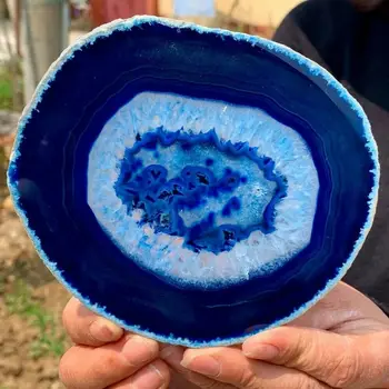 Dabas agate valdes kristālu mikroshēmu blue minerālu kristālu kalniņi dziedināšanas dziedināšanas reiki apdare