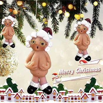 2/4GAB Ziemassvētku Smieklīgi Naked Santa Claus Karājas Kulons Vīriešu&Sieviešu Santa Koks 2022 JAUNAIS Gads Sveķu Dāvanas Mājās Partijas Apdare