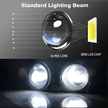 2 X Angel Eye Miglas lukturi Asamblejas Auto LED Objektīvs Miglas, dienas gaitas lukturi Tālās gaismas lukturim 12V 30W Par Lexus IS250 IS350 Ar F-Sport Paketi, 2008. - 2013. gadam