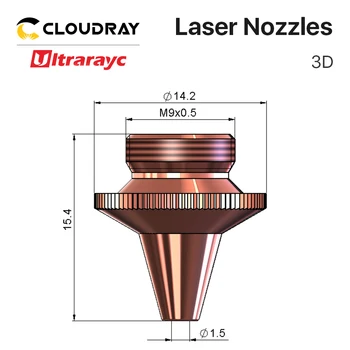 Ultrarayc OEM 3D Šķiedras Lāzera Griešanas Uzgalis Precitec Metāla Griezējs Vadītājs M9 D14.2 Augstums 15,4 mm