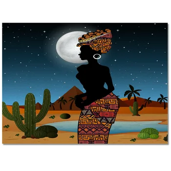 Āfrikas Sieviete Tuksneša Kaktuss Nakts Paklāja viesistabā Paklājs Bērniem Guļamistabas Gultas Paklāji, Paklāji Mājas Dīvāna, Galda Dekori Mat