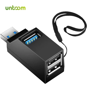 Untoom 3 in 1 USB 3.0 HUB Adapteris Extender 3 Porti Sadalītāja Kārba Adapteri PC, Klēpjdators, Macbook Pro Gaisa ātrgaitas U Diska Lasītājs