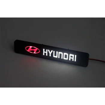 Auto Uzlīme Priekšējā Pārsega Restes Emblēma LED Dekoratīvās Gaismas, Hyundai Santa Fe, Sonata Solaris Stils Acessories Auto Ārpuse