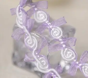 1.6 CM Plata ar Jaunajām Izšūšanas Purpura ziedu mežģīņu auduma apdares lentes DIY šūšanas aplikācijas apkakles kleita amatniecības kāzu guipure dekori