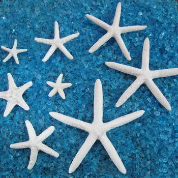 Dabas Balts Starfish Piecu Pirkstu Jūras Zvaigzne DIY Amatniecības Sirēna Puse Rotājumi Jūras Vainags Beach Kāzu Dekori