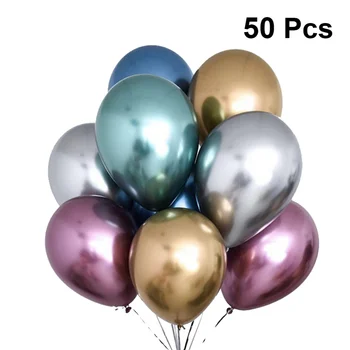 50gab Dzimšanas dienas Balonus 10 Collas Lateksa Sabiezēt Baloni, Metālisks Krāsa Puse Kāzu Balonu Rotājumi Piederumi (Dažādas Krāsas)