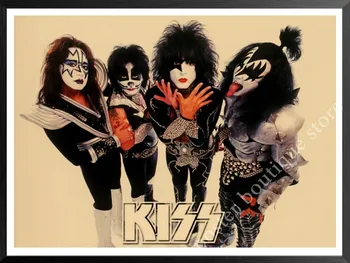 Heavy metal Kiss Rock band Kraft papīra Plakāti mūzika komanda star classic dekoratīvās glezniecības plakātu sienas uzlīme