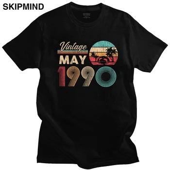 Cool Mens Vintage Kopš 1990. gada 30. Dzimšanas dienu T-Krekls ar Īsām Piedurknēm, Brīvā Kokvilnas T Krekls 30 Gadus Vecs, t-veida Topi Dāvanu Drēbes