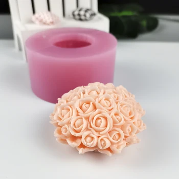 3D Rožu Ziedu Formas Silikona Veidnes Kūka Šokolādes, Sveces, Ziepes, Pelējuma DIY Aromatherarpy Sadzīves Apdare Amatniecības Rīki