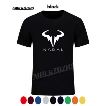 Nieuwe populaire Rafael Nadal tennis speler mannen zwarte katoenen T-krekls hoge kwaliteit mannen T krekls topi, T T192