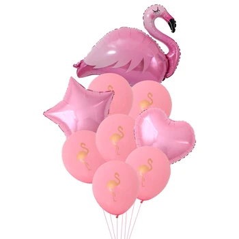 1set Rozā Gulbis Flamingo Folija Baloni Tropu Vasaras Flamingo Puse Happy Birthday Rotājumus Bērniem Havaju Grupa Krājumi