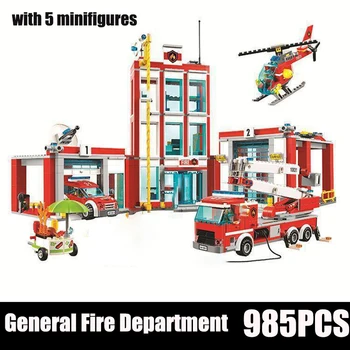 Noliktavā Radoša Pilsēta Sērijas Fire Station Modeli, Ķieģeļu Komplekts Saderīgs 10831 Celtniecības Bloki, Rotaļlietas Bērniem Ziemassvētku Dāvanas
