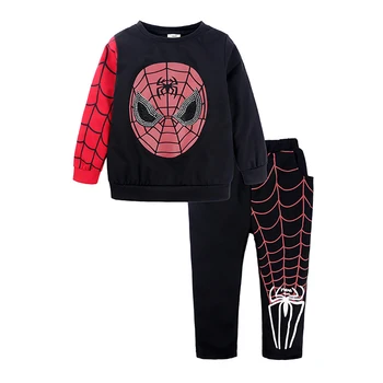Zēnu Spiderman Modes Apģērbs Apģērbu Top +Bikses 2gab Zēnu Rudens Treniņtērpi Bērnu Apģērbu 2-10 Gadiem