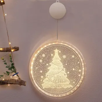 16CM/24CM Ziemassvētku 3D Karājas Lampa LED Gaismas Ziemassvētku Eglīšu Rotājumus Navidad Xmas Dāvanas, Mājas Dekoru Jaunais Gads ir 2021.