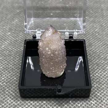 Dabas Ametists Kvarca Kristāls Klastera akmeņi un kristāli, dziedniecība kvarca kristāli dārgakmeņiem+kārba 3,5 cm