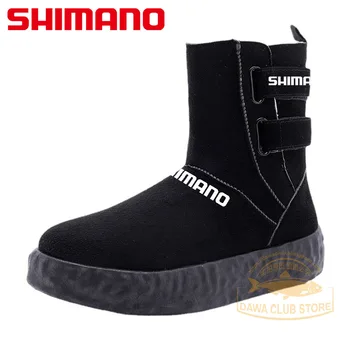 2022 jaunas ziemas SHIMANO vīriešu zvejas kokvilnas apavi āra zvejas sniega zābaki, vīriešu high-top plus samta biezs silts zābaki