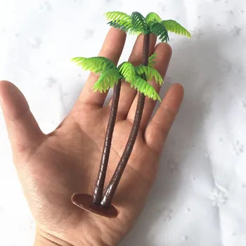 13cm Simulācijas Mini Kokosriekstu Koku Vanna Apdare Zaļo Augu Plastmasas Ūdens Zāles Zieds