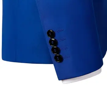 Royal Blue Formālu Uzvalku 3 Piece Set / 2 Gabals Tērps Vīriešu Biznesa Birojs Terno Masculino Kāzu Puse, Ķermeņa Ēka Versija