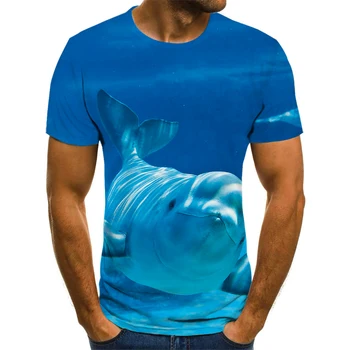 Ir 2021. Vasaras Dziļūdens Haizivju 3D Drukāšanas Vīriešu Un Sieviešu Īsām Piedurknēm Atpūtas Sporta Fitnesa Karstā Pārdošanas Grafiskais Vienkāršu T-Krekls