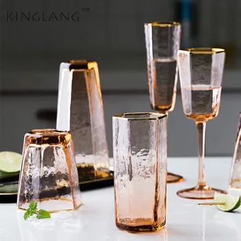 1GB KINGLANG Skrūvēm stikla caurspīdīgs šampanieša glāzi goblet radošo mājas ūdens glāzi sarkanā vīna glāzi kauss