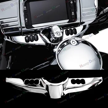 Chrome Plats Slēdzi Panelis Akcentu Uz Harley Touring Tri Slīdēt FLHX 14-17