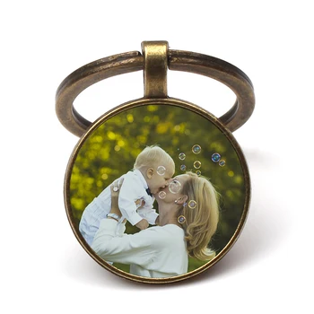 Privātā lai Personības mātes Mīlestības Keychain attēla pielāgošana Atslēgu Gredzens Baby Bērnu Tētis Māsas Roku darbs Ģimenes Dārglietas