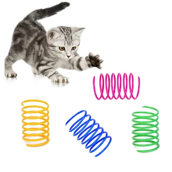 4GAB Kaķis Krāsains Pavasara Rotaļlietas Radošo Plastmasas Elastīgu Kaķis Spole Rotaļlieta Kaķis Interaktīvā Rotaļlieta Kaķis Smieklīgi Rotaļlieta Pet Labu Rotaļlietu Pet Produktu