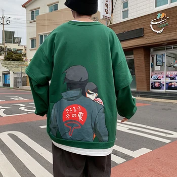 Vintage Harajuku Smieklīgi Cool Anime Druka T kreklu Jaunums Lielgabarīta Japānas Stila Apģērbu Pāri Radošo Īss Joker Streetwear