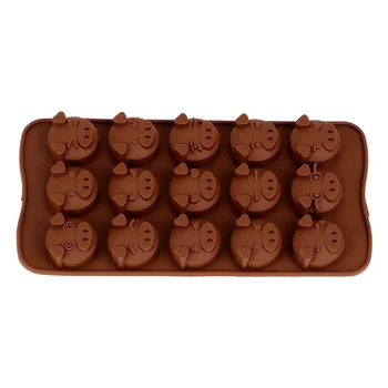 HILIFE Smieklīgi Cūku Formas 3D Silikona Šokolādes Pelējuma DIY Sīkfailus Kūka Dekorēšanas Instrumentiem 15 Caurumi Ziepes Konfektes Karamele Pelējuma