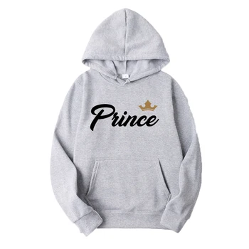 2022 Karalis, Karaliene, Princis, Princese Drukāšanas Ģimenes Džemperis Uzvalks Pāris pelēkā vārna Vecāku un bērnu Apģērbu Sportwear Kapuci Sweatershirt