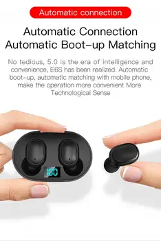 E6S BT5.0 TWS Earbuds Stereo Austiņas iedarbību ipx4 Ūdensizturīgs Sporta Austiņas Bezvadu Mūzikas Zvanīt Smart Touch Control Austiņas